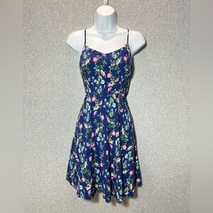 Small Blue Floral Sun Dress Old Navy Summer‎ Spring Brunch